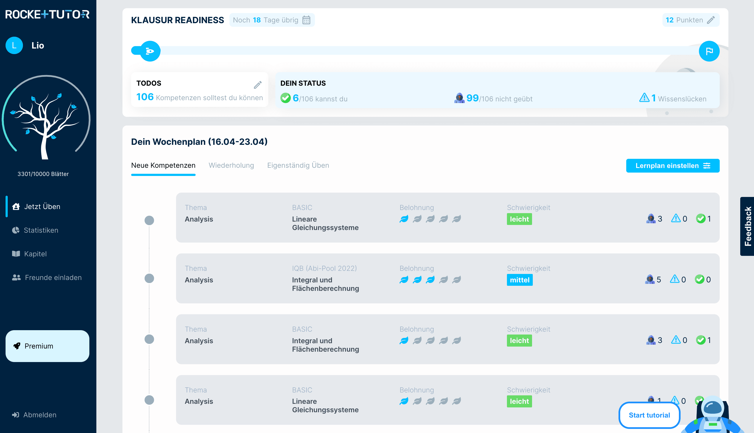Individuelle Anpassung des Lernplans